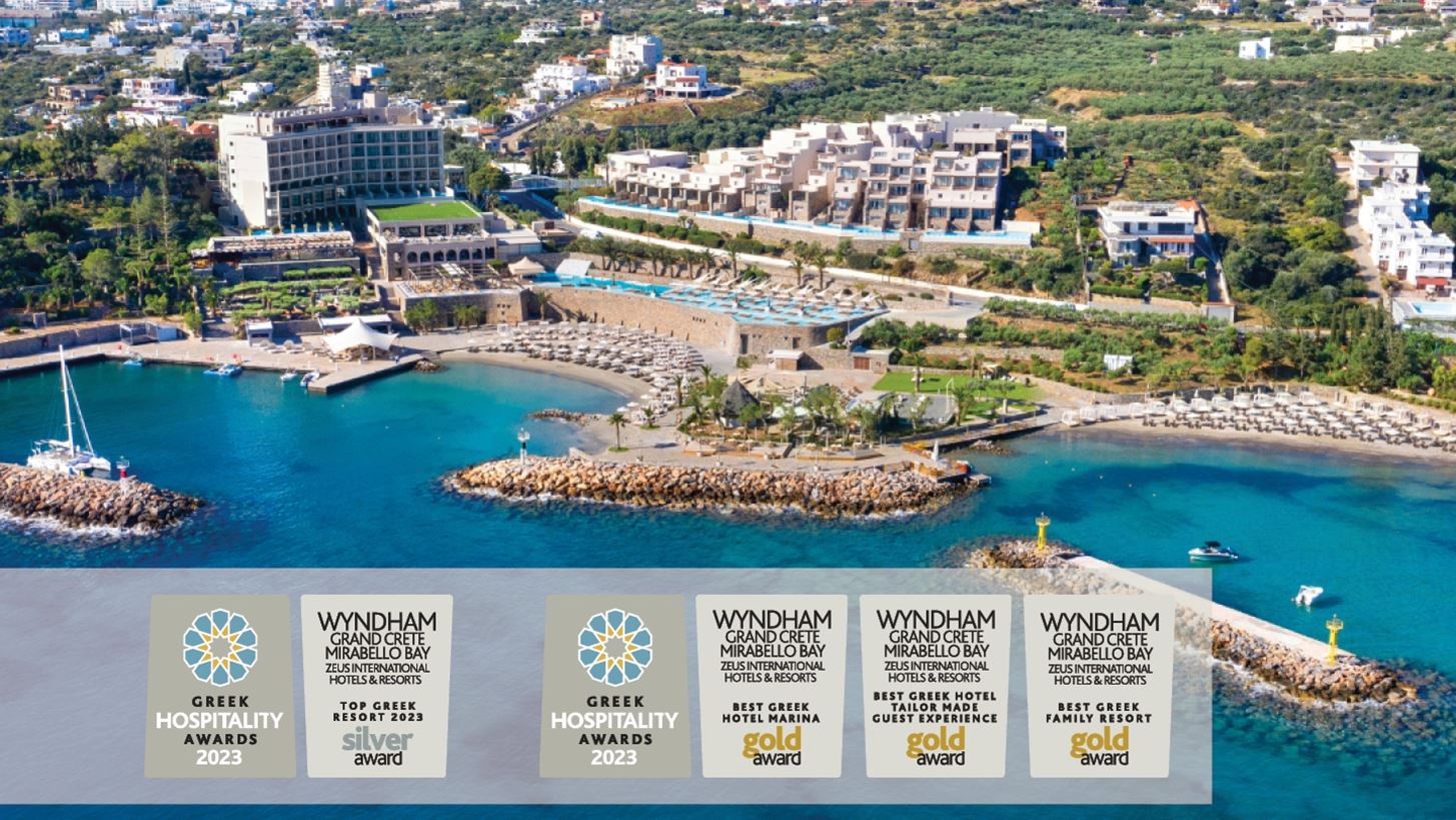 Greek Hospitality Awards 2023 | &#x397; Zeus International &#x3C3;&#x3C4;&#x3B7;&#x3BD; &#x3BA;&#x3BF;&#x3C1;&#x3C5;&#x3C6;&#x3AE; &#x3BC;&#x3B5; 37 &#x3B2;&#x3C1;&#x3B1;&#x3B2;&#x3B5;&#x3AF;&#x3B1;