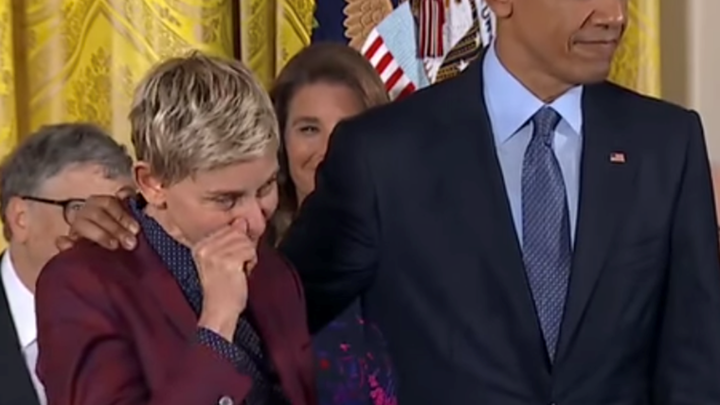 O Barack Obama &#x3B2;&#x3C1;&#x3AC;&#x3B2;&#x3B5;&#x3C5;&#x3C3;&#x3B5; &#x3C4;&#x3B7;&#x3BD; Ellen de Generes